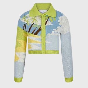 House of Sunny Daydreamer Cardigan Palm Print
